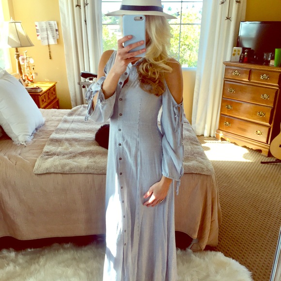 ⭐️NEW Boho Western Button Down Long Maxi Dress S - Picture 1 of 7
